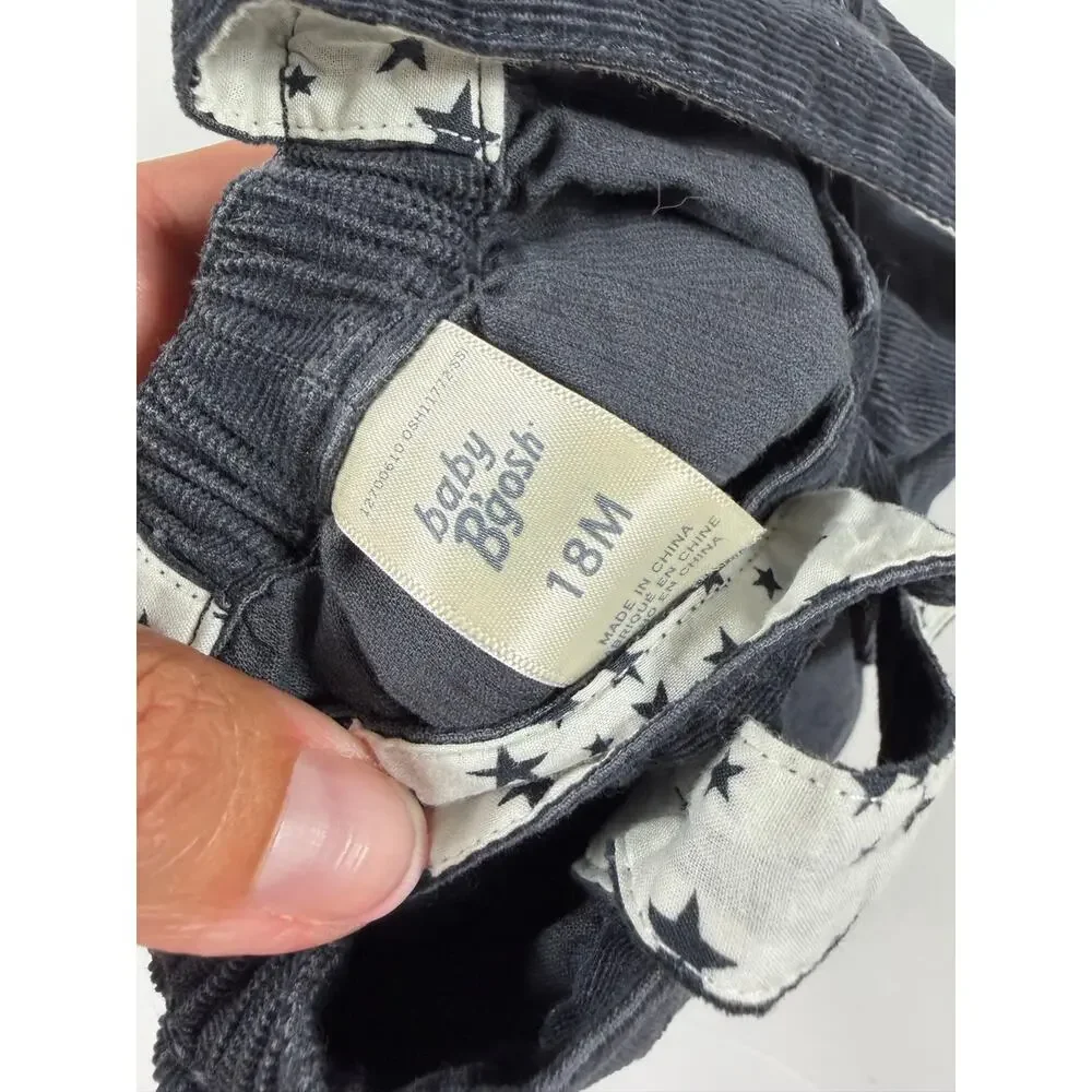 NEW OshKosh B’gosh Baby Corduroy Suspender Bubble Bloomers Gray 18 Months